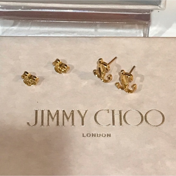 NIB Jimmy Choo Signature Logo Stud Earrings ✨🤩 - Picture 16 of 17
